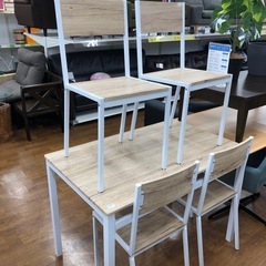 ダイニング5点セット　ナチュラルxホワイト　【トレファク　川越店】