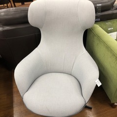 相合家具　1人掛けソファー　オットマン付き　ライトグレー　【トレファク　川越店】の画像