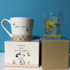スヌーピー　マグカップ&グラスコップの画像