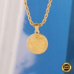*《GOLD》*サージカルステンレス＊コインチャームネックレスの画像