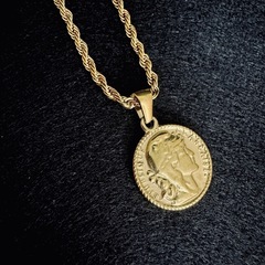 *《GOLD》*サージカルステンレス＊コインチャームネックレスの画像