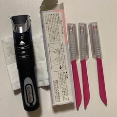 Gillette 髭トリマー、貝印I字剃刀セットの画像