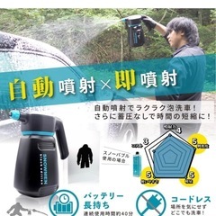 ながら洗車 スノーメンブラック 『誰でも泡洗車体験を』 フォームガン 電動 洗車 自動泡噴霧器 スノーバブル 500ml＆ドライセカンド付きの画像