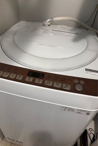 全自動洗濯機 7.0kgシャープ ES-T712 2020年製