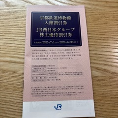 JR西日本　株主優待割引券の画像