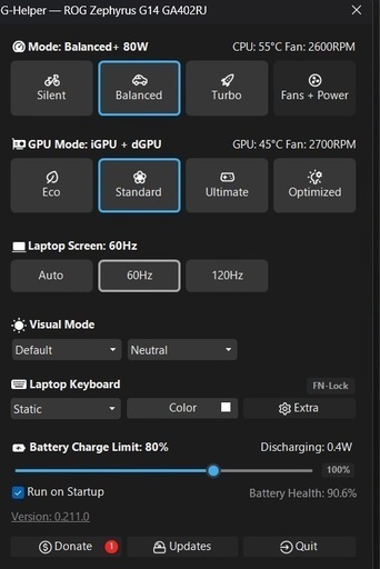 ROG GA402RJ-R76RX6700SW ゲーミングノート
