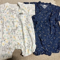 半袖ロンパース　甚平　60-70