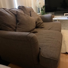 ニトリ　　ソファー　2人　3人　ファブリック　ブラウン　キレイです　の画像