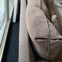 ニトリ　　ソファー　2人　3人　ファブリック　ブラウン　キレイです　の画像