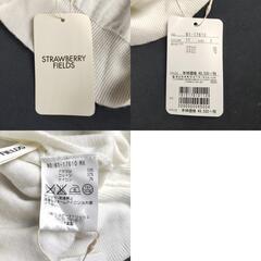 タグ付き新古品★STRAWBERRYFIELDS【ストロベリーフィールズ】 七分袖タートルネックセーター【2/レディースM程度/ホワイト×ブラック/ボーダー柄】Tops/knit◆BJ036-aの画像