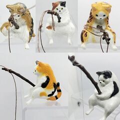 釣りをする猫たち　釣り猫　10匹の画像