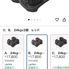 BARWING 24kg 可変式ダンベル×2の画像