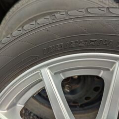 軽自動車用　タイヤ・ホイール 165/55R14 DUNLOP 2021年製　の画像