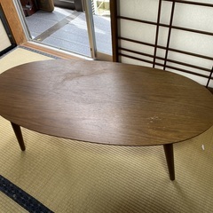 再々
々値下げ　　楕円型テーブル　脚がたためますの画像