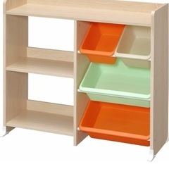 おもちゃ箱 天板・本棚付き キャロット トイハウスラック