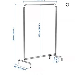 イケア　IKEA ラック　ブラック　ハンガーラックの画像