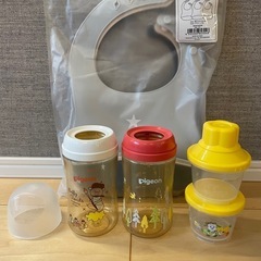 Pigeon240ml哺乳瓶&蓋&おまけ