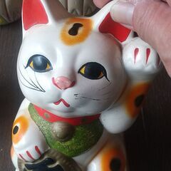 古い招き猫  置物3点セット   骨董品の画像