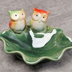 新品未使用　フクロウ　ふくろう　小物入れ　小皿の画像