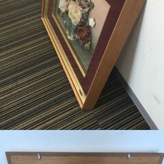 ♪瀬戸内工芸 四国産 天然石画 芳石 花の図 石細工 ストーンアート インテリア 中古 (NF250624) 303-575の画像