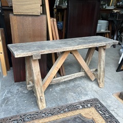 古い家具　木製　ベンチ　椅子　花台　飾り台　古道具