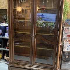 C24★アンティークコレクションケース★ガラスキャビネット W1...