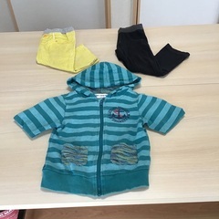 男の子向けズボンと半ズボンとパーカー(3点)