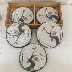 0624-005 赤津焼　皿5枚セット 木箱付きの画像