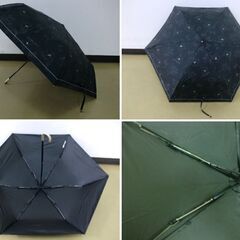( せ-A4-8175 )Wpc. ワールドパーティー 折りたたみ傘 雨傘 日傘 ２本まとめ セット ブラック 黒 花柄 フリル おしゃれ かわいい 中古の画像