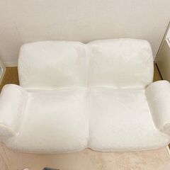 【美品】ソファーベッド　白　2人掛け