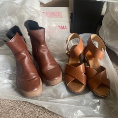 合皮 ブーツとサンダル 雨靴