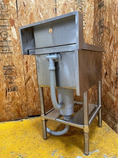 C(7344) フジマック 一槽シンク W450D600H800BG150 ステンレス 業務用 飲食店 厨房 店舗用 中古 直接お引き