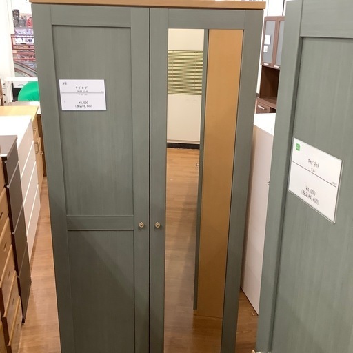 ミラー付き2枚扉ワードローブ【トレファク 川越店】