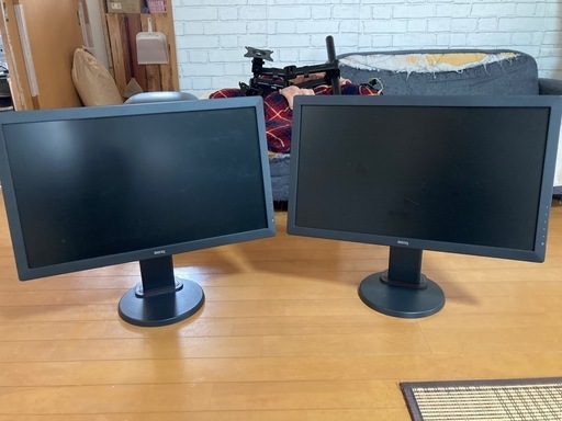 モニター2台❗️配線❗️モニターアーム❗️