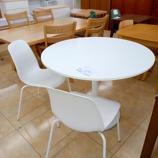 値下げしました。リユースのサカイ太田店★ジモティ割あり★ IKEA ダイニングセット ホワイト H74.5×D102.5×W102.5 クリーニング済み OJ9871