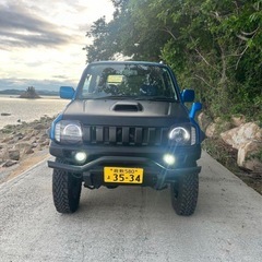 ジムニー　‼️ミッション‼️長車検‼️カスタム多数‼️青/黒 SUV オフロード改造車の画像