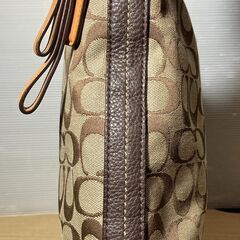 COACH コーチ　シグネチャー ショルダーバック　キャンバス x レザー　F24032　コゲ茶の画像