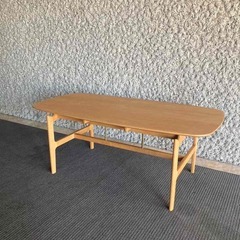 北海道産ナラ無垢材／作家手製ダイニングテーブル／一点物・構造美／引き取り歓迎の画像