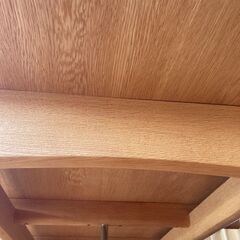北海道産ナラ無垢材／作家手製ダイニングテーブル／一点物・構造美／引き取り歓迎の画像