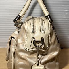 COACH コーチ　シグネチャー 2WAYハンドバック　キャンバス 14906　ベージュの画像