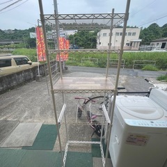 【リサイクルサービス八光】幅54㎝　　4段メタルラック　スライド台付き
