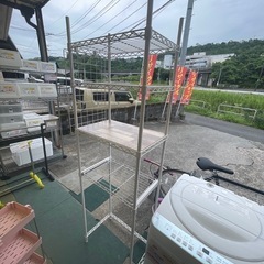 【リサイクルサービス八光】幅54㎝　　4段メタルラック　スライド台付きの画像