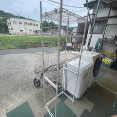 【リサイクルサービス八光】幅54㎝　　4段メタルラック　スライド台付きの画像
