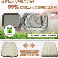 最終価格！新品未使用品✨️限定1名❣️ エアーベッド 電動ポンプ内蔵 電動 エアマット 折り畳み式 電動ベッド シングルの画像