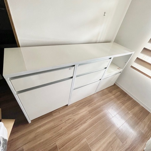 （受け付け終了）ニトリ キッチンボード スコール180 WH（D/OP/Hセット）