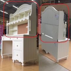 デスクハッチ（上棚のみのため特価）ホワイトデスクハッチ 新品輸入家具 フレンチ カントリーの画像