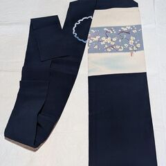 ちりめん染名古屋帯　