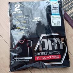 (未開封品)メンズ 肌着 丸首半袖 黒 二枚組