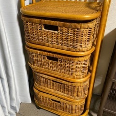 決定しました。収納家具ラタン調