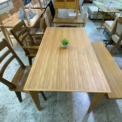 【愛品館 江戸川店 】ベンチチェア ダイニング4点セット の画像